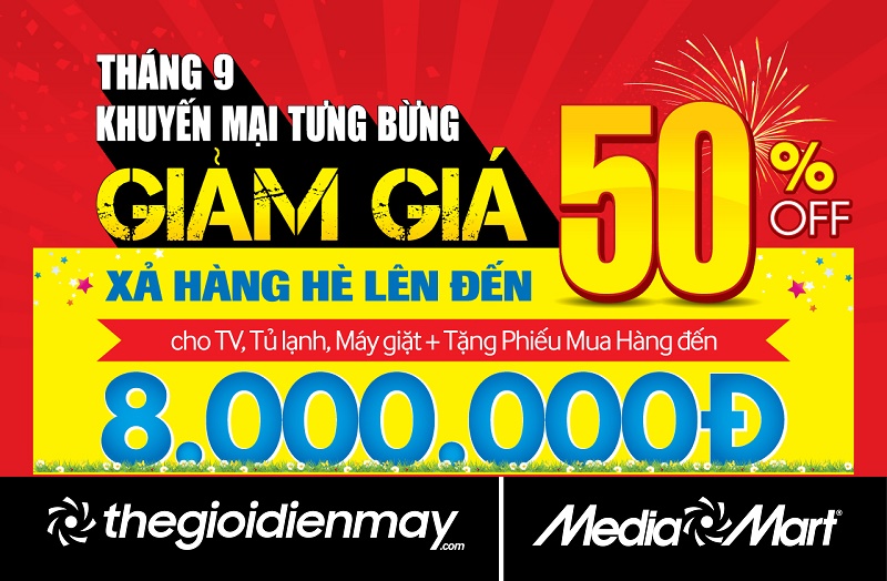 Khuyến mại điện máy: “Giảm giá xả hàng hè lên đến 50%”