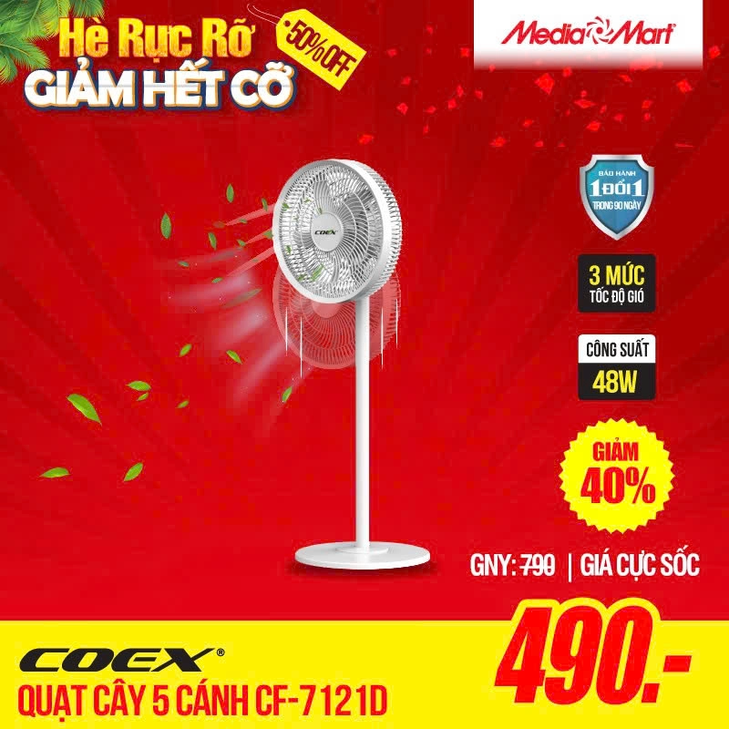 27-Quạt cây 5 cánh Coex CF-7121D