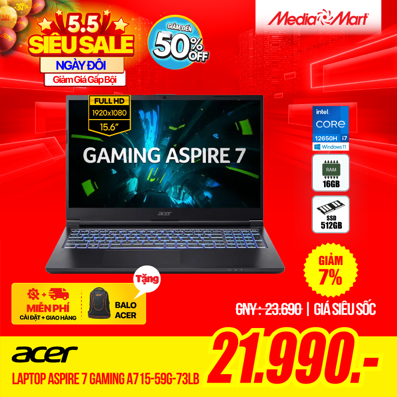 Acer Aspire 7 Gaming A715-59G-73LB