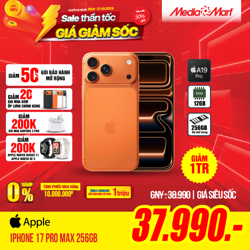 Apple iPhone 17 Pro Max 256GB (Cam Vũ Trụ)