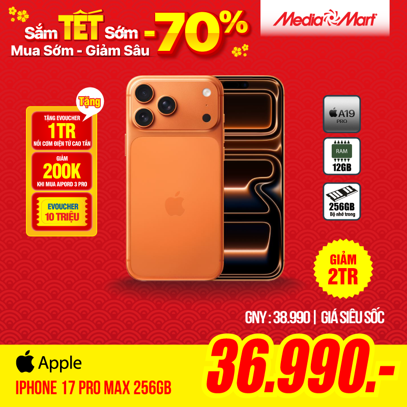 Apple iPhone 17 Pro Max 256GB (Cam Vũ Trụ)