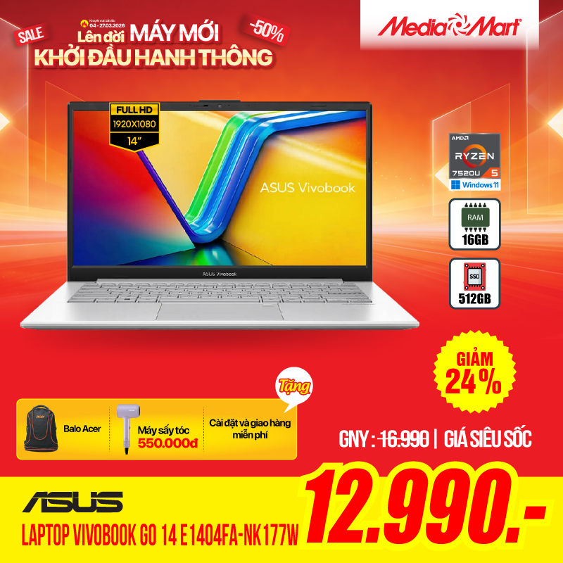 Asus Vivobook Go 14 E1404FA-NK177W