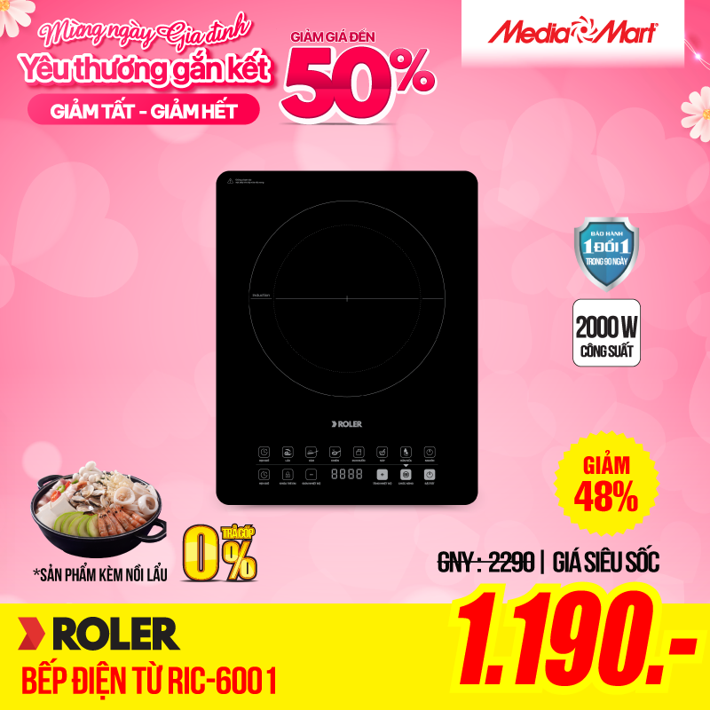 Bếp điện từ Roler RIC-6001