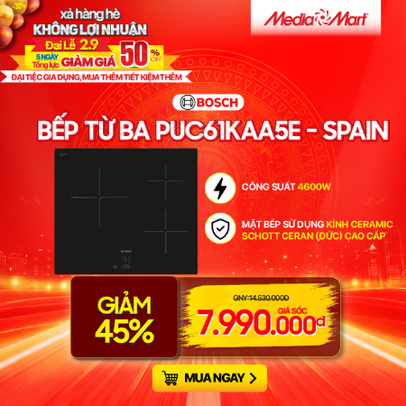 Bếp từ ba Bosch PUC61KAA5E - Spain 4600W