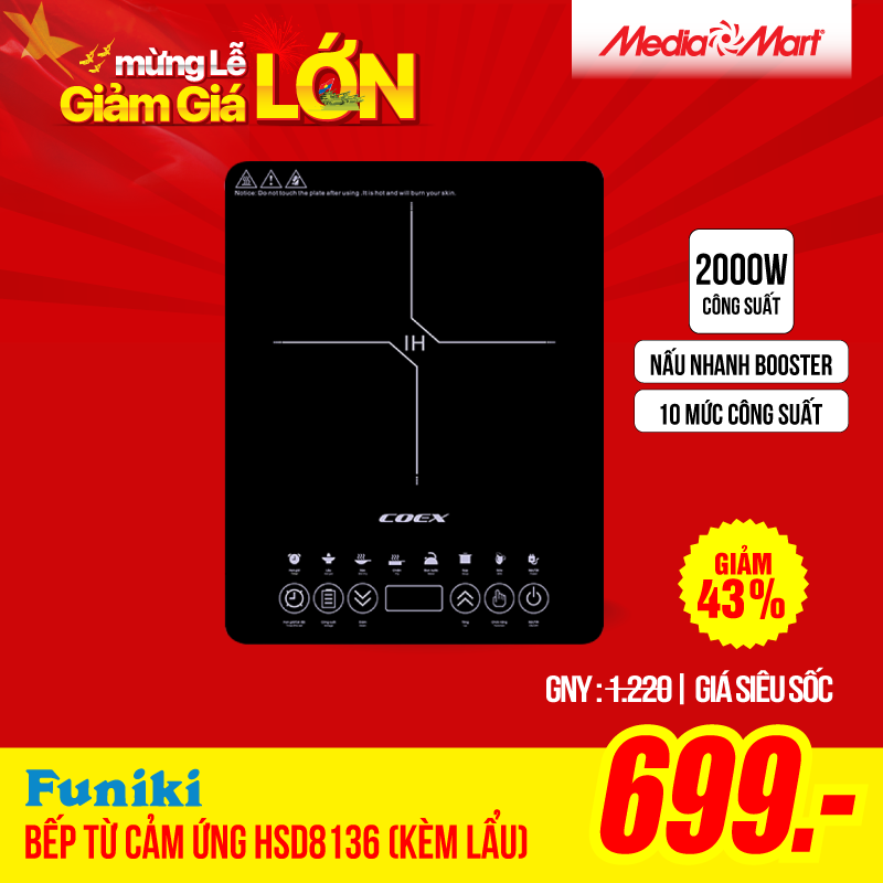 Bếp từ cảm ứng Funiki HSD8136