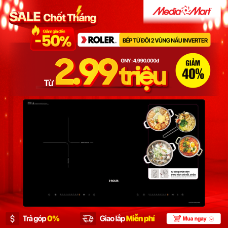Bếp từ đôi 2 vùng nấu Inverter Roler RIH-6117I