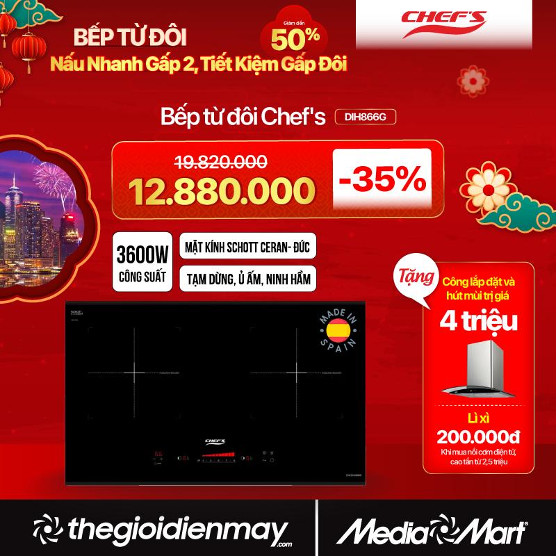 Bếp từ đôi Chef's DIH866G