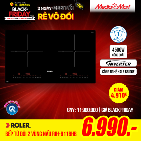 Bếp từ đôi Half - Bridge Inverter Roler RIH-6116HB
