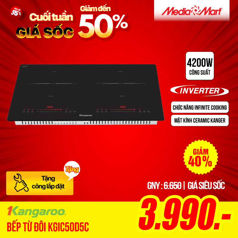 Bếp từ đôi Kangaroo 4200W Inverter KGIC50D5C