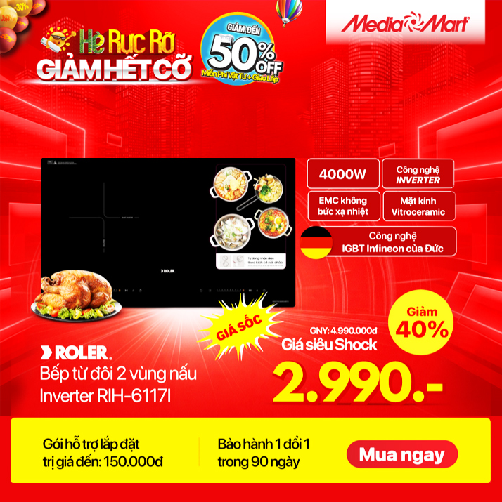 Bếp từ đôi Roler Giá Sốc