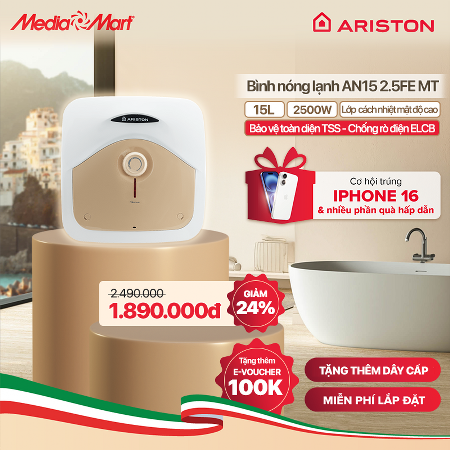 Bình nóng lạnh Ariston 15L AN15 2.5 FE-MT