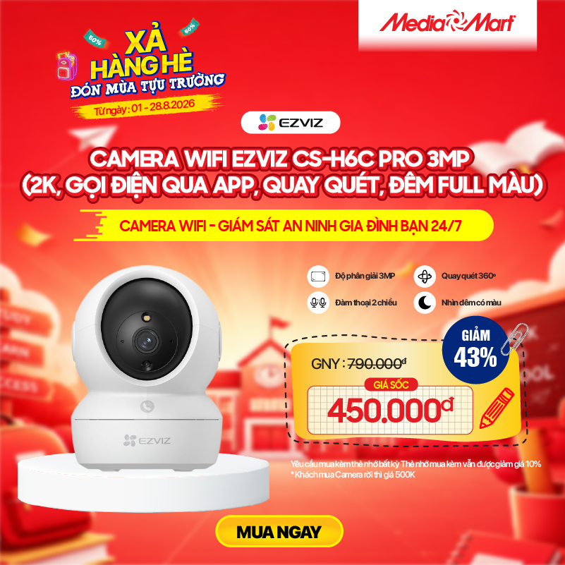 Camera Wifi Ezviz CS-H6C Pro 3MP