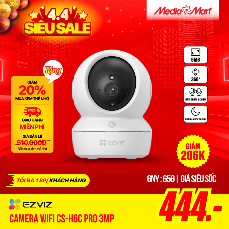 Camera Wifi Ezviz CS-H6C Pro 3MP