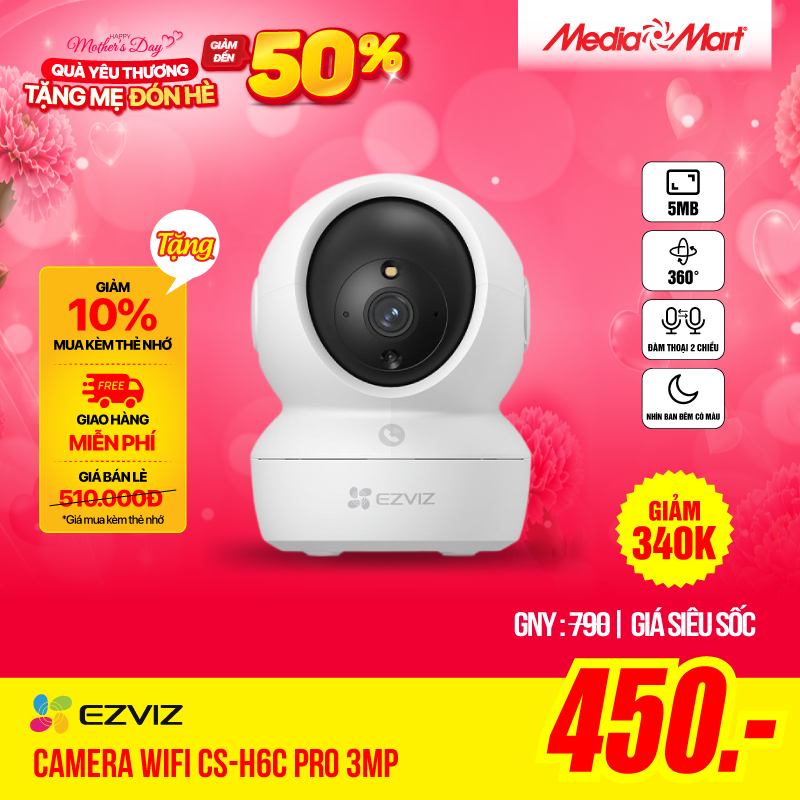 Camera Wifi Ezviz CS-H6C Pro 3MP