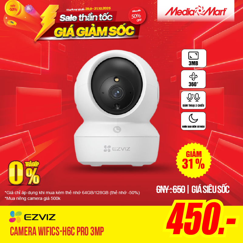 Camera Wifi Ezviz CS-H6C Pro 3MP