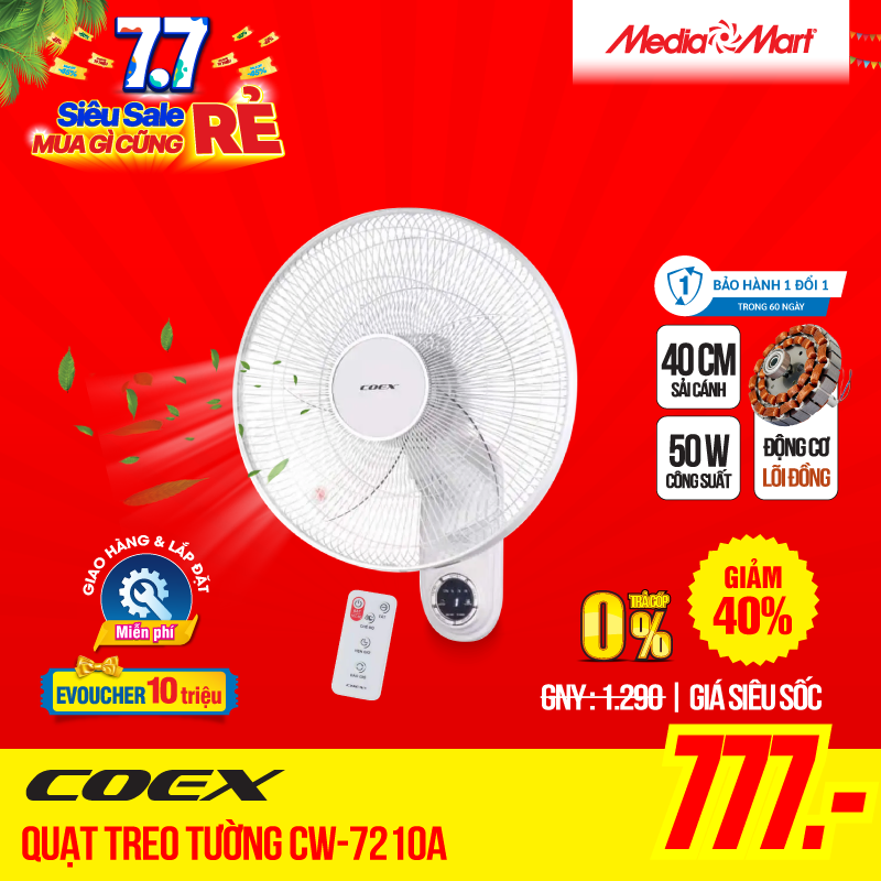 cate quạt treo tường 7210A