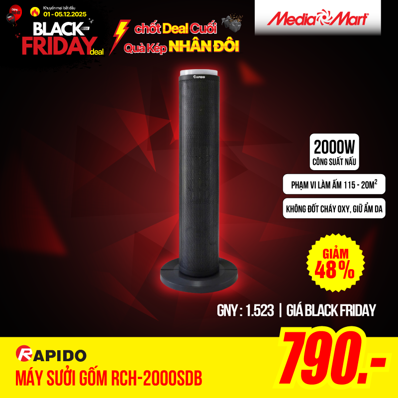 cate sưởi RCH-2000SDB