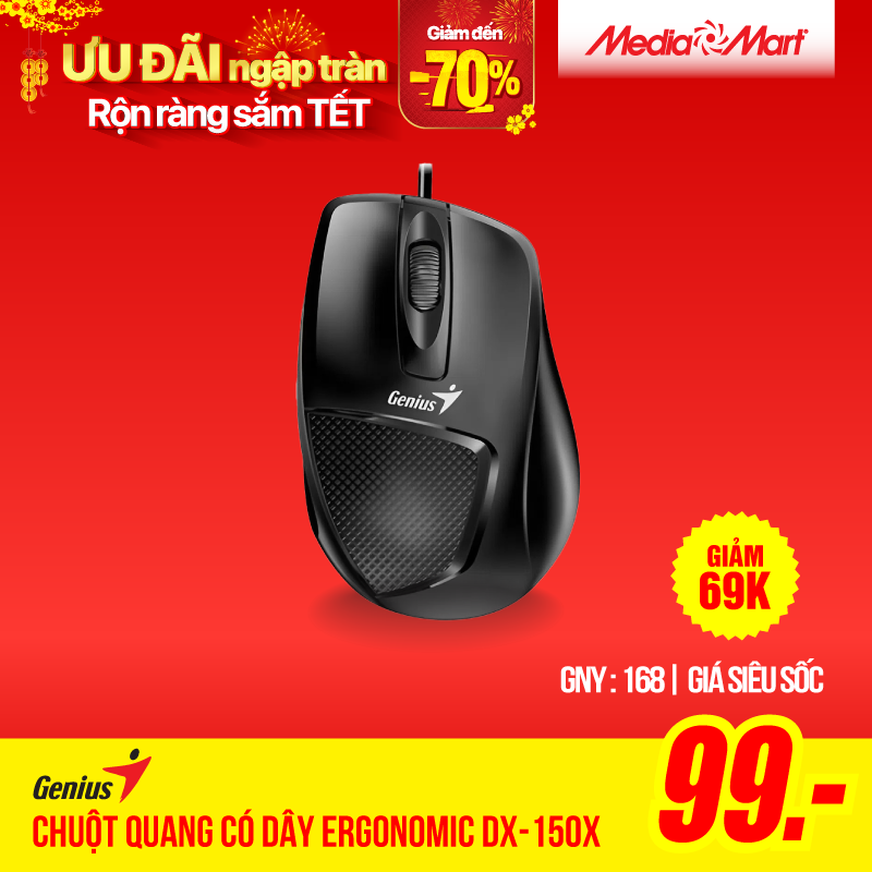 Chuột quang có dây Genius Ergonomic DX-150X