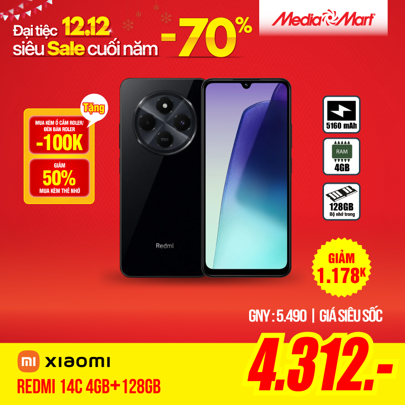 Điện thoại Xiaomi Redmi 14C (4+128GB)