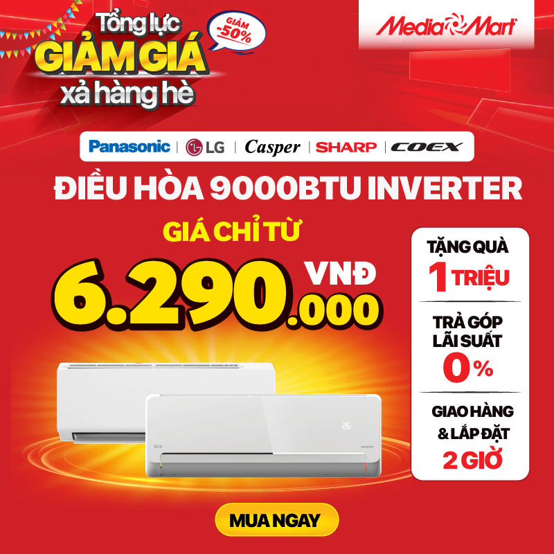 Điều hòa 9000btu inverter (CTKM T9)
