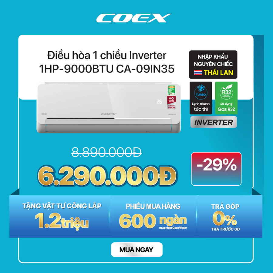 Điều hòa coex 9000btu-ca-09in35