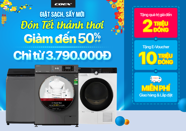 Giặt Sạch - Sấy Mới, Đón Tết Thảnh Thơi! Giảm Đến 50%++ (Click ngay)