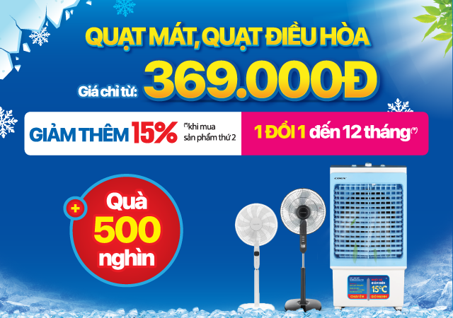 Hè rực rỡ -Giảm hết cỡ- Quạt cây - Quạt điều hòa giá chỉ từ 399.000Đ