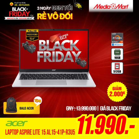 Laptop Acer Aspire Lite 15 AL15-41P-R3U5 /R7-5700U/16GB/512GB/15.6FHD/Win11