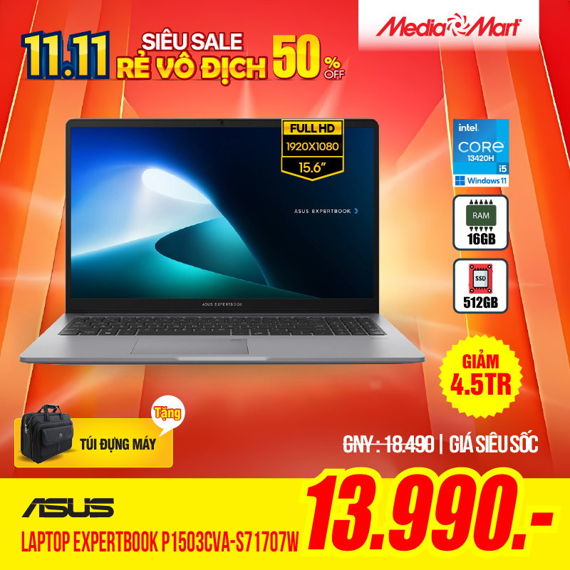 Laptop Asus ExpertBook P1503CVA-S71707W