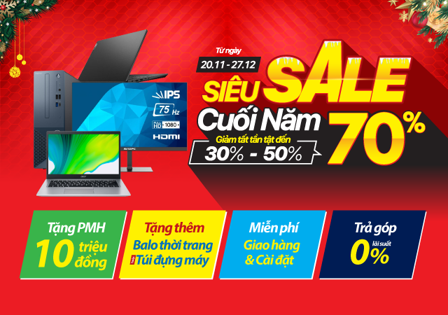 LAPTOP SIÊU SALE CUỐI NĂM (Ưu đãi đến -70%)