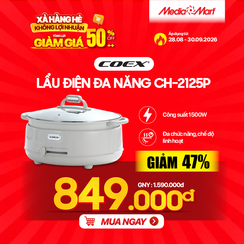 Lẩu điện đa năng 4.8 lít Coex CH-2125P