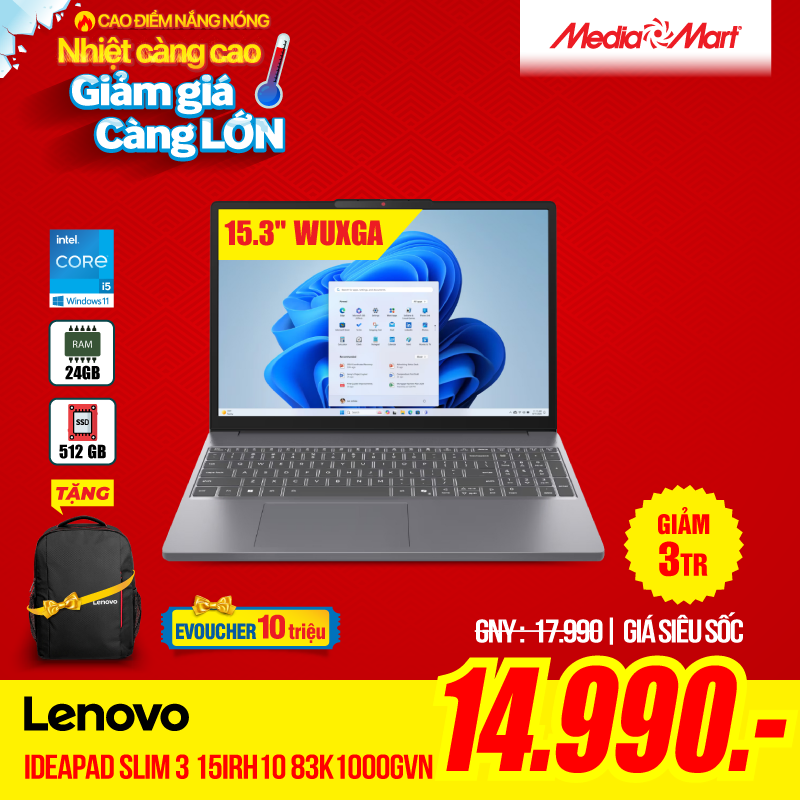 Lenovo IdeaPad Slim 3 15IRH10 83K1000GVN