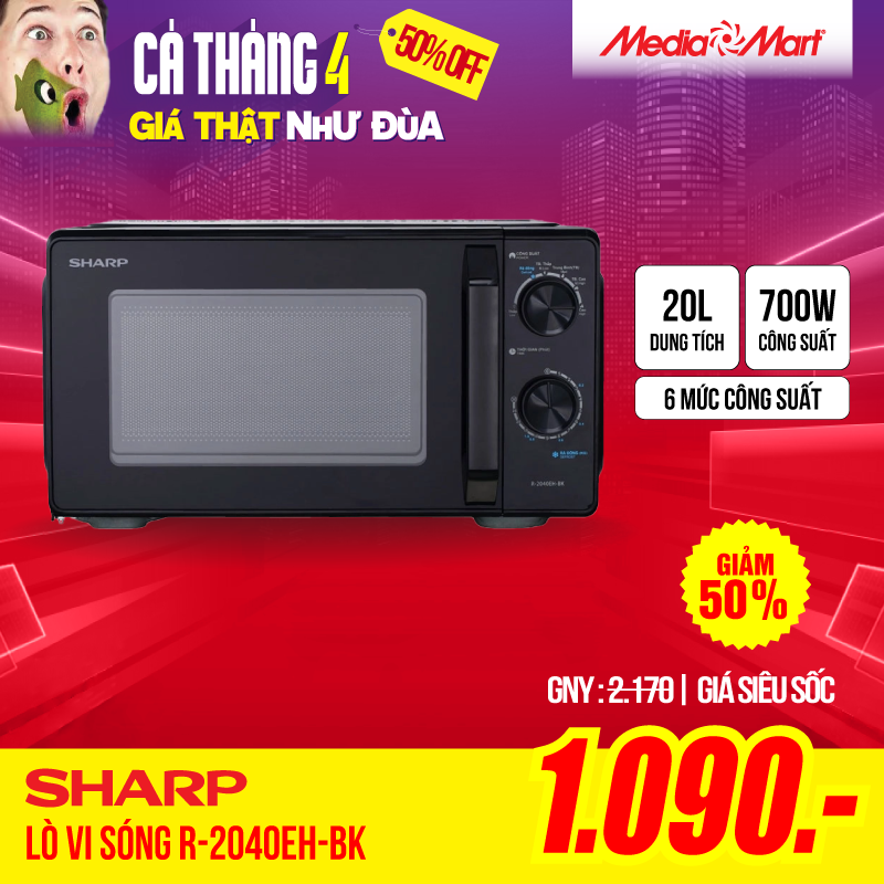 Lò Vi Sóng 20L Sharp R-2040EH-BK