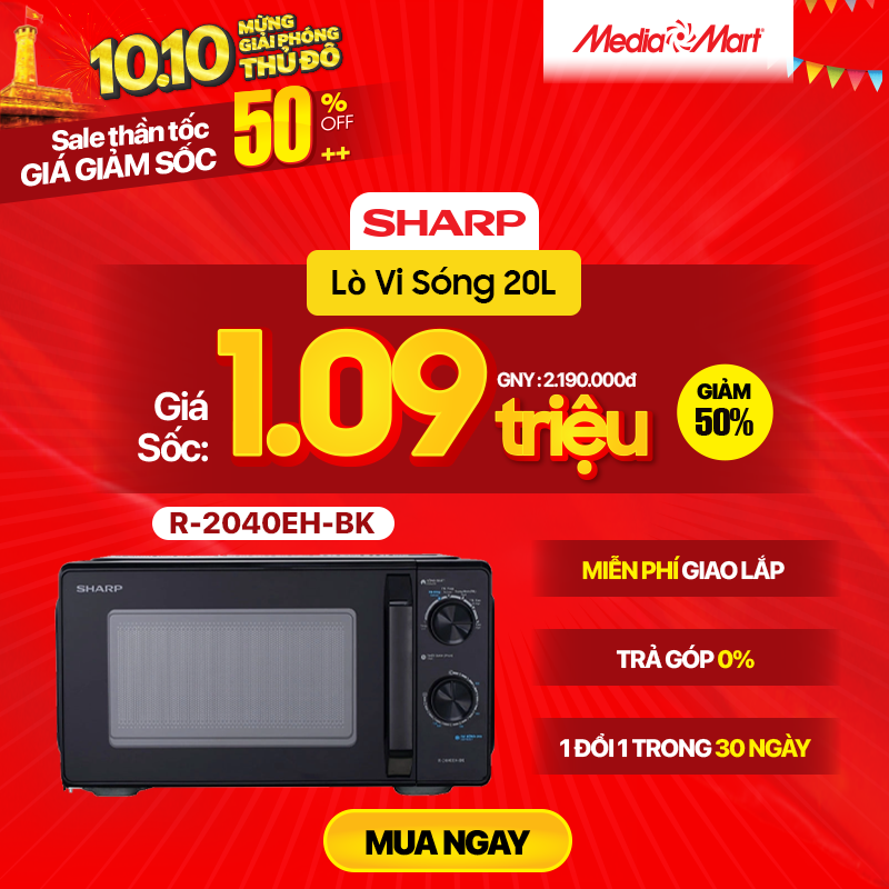 Lò Vi Sóng 20L Sharp R-2040EH-BK