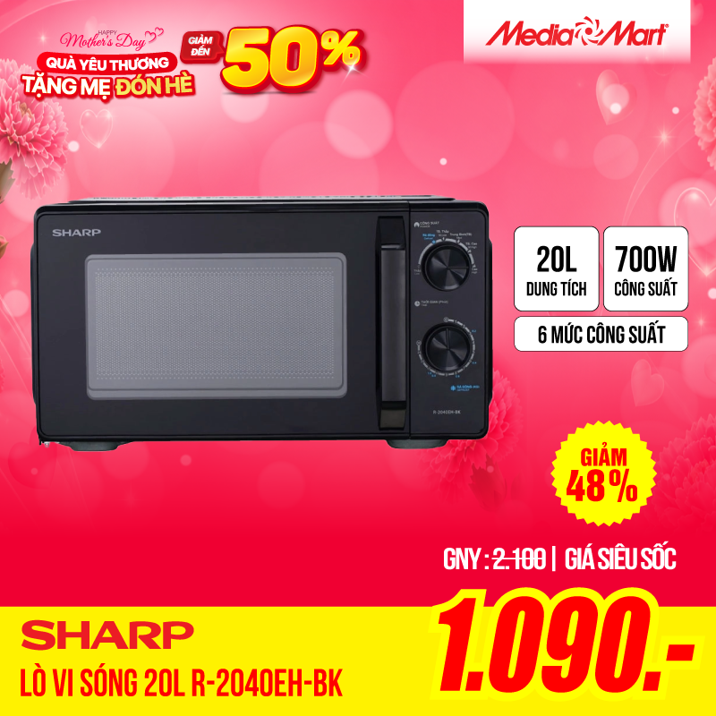 Lò Vi Sóng 20L Sharp R-2040EH-BK