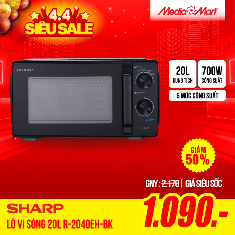 Lò Vi Sóng 20L Sharp R-2040EH-BK
