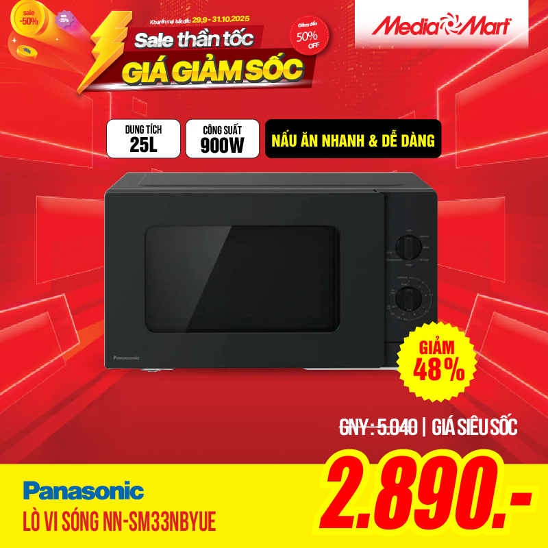 Lò vi sóng 25L Panasonic NN-SM33NBYUE