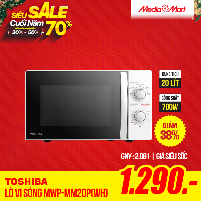 Lò vi sóng cơ 20L Toshiba MWP-MM20P(WH)