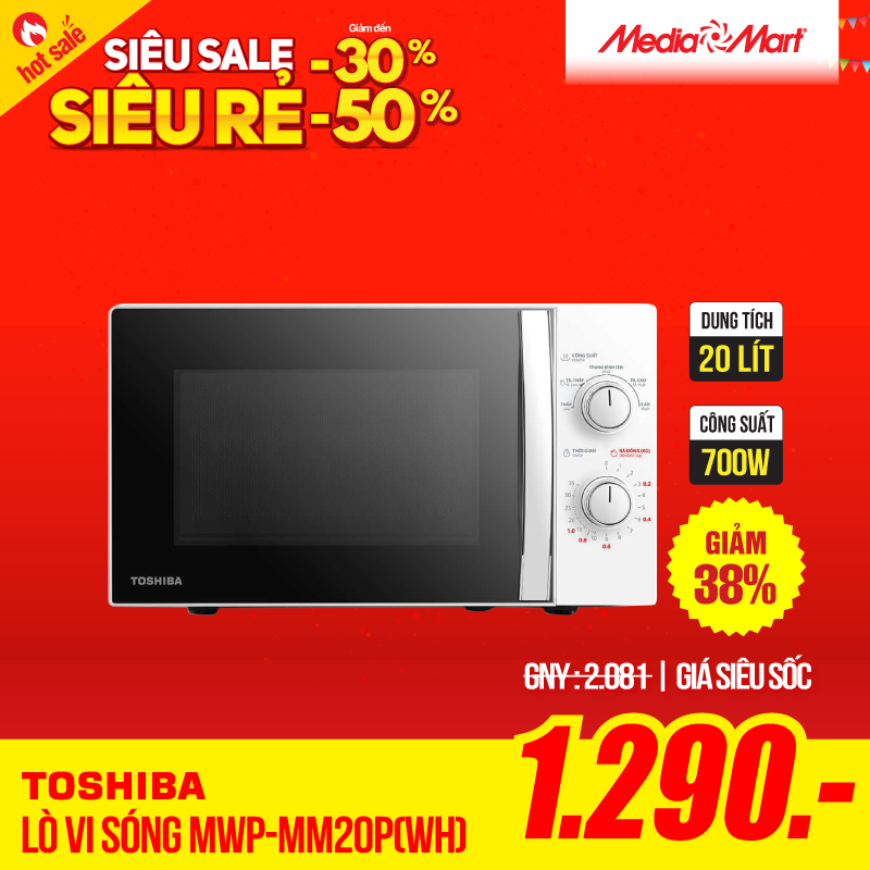 Lò vi sóng cơ 20L Toshiba MWP-MM20P(WH)