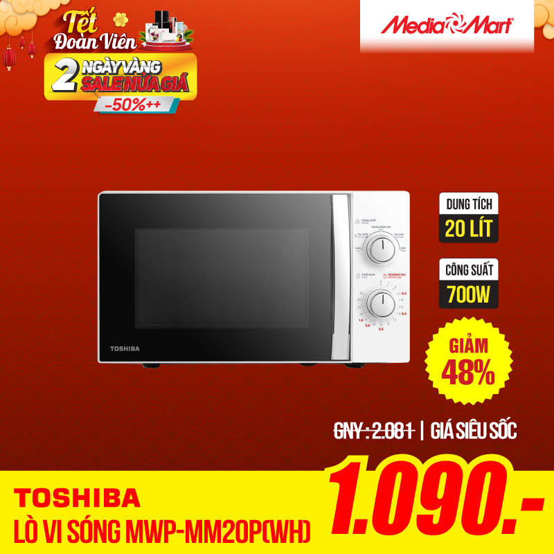 Lò vi sóng cơ 20L Toshiba MWP-MM20P(WH)