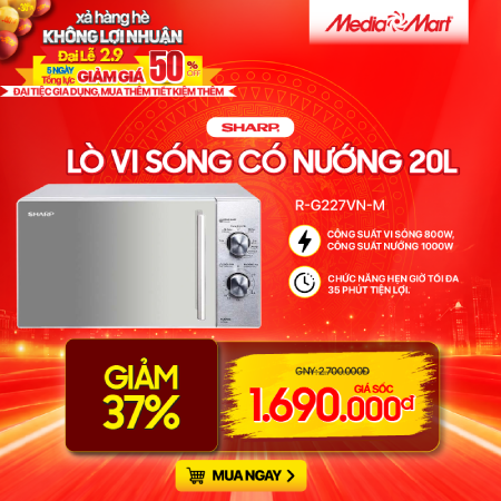 Lò vi sóng có nướng 20L Sharp R-G227VN-M