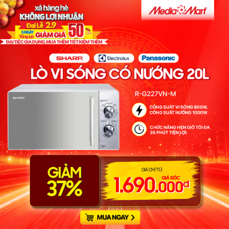 Lò vi sóng có nướng 20L Sharp R-G227VN-M
