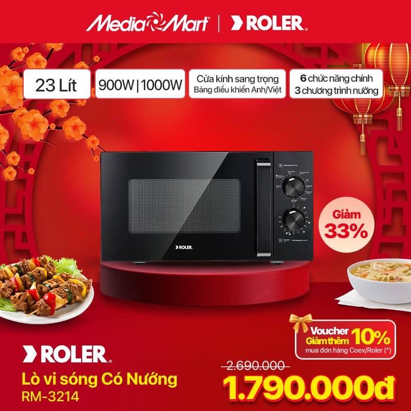 Lò vi sóng có nướng 23 lít Roler RM-3214