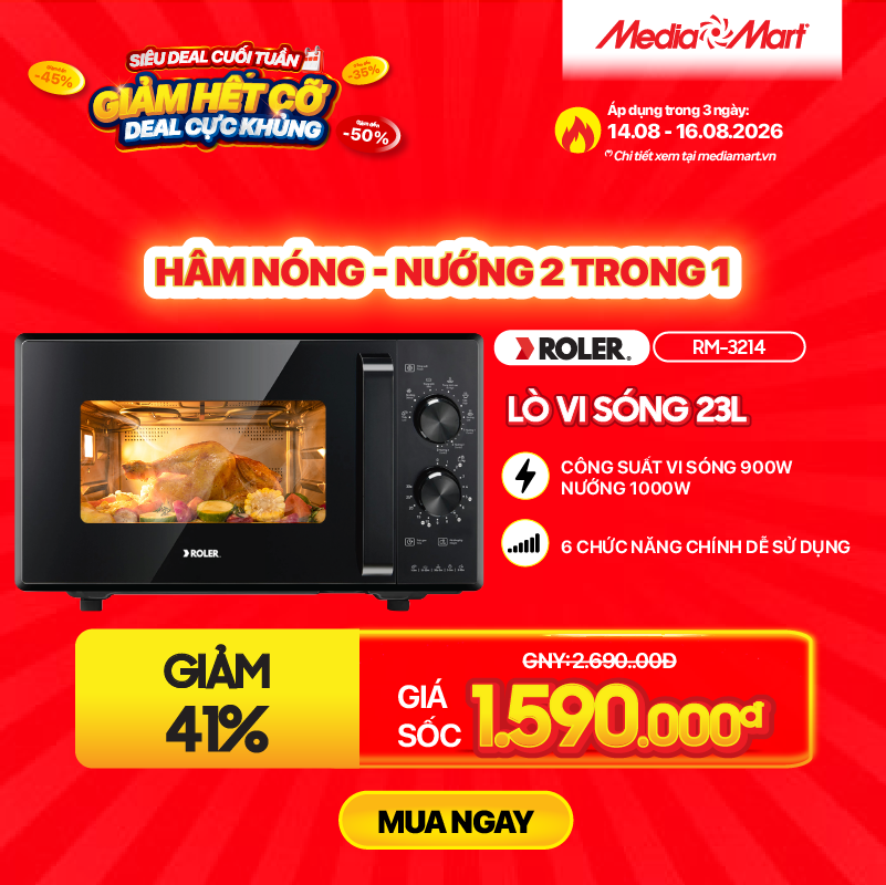 Lò vi sóng có nướng 23L Roler RM-3214