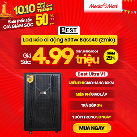 Loa kéo di động Best Ultra V1 600w Bass40 (2mic)