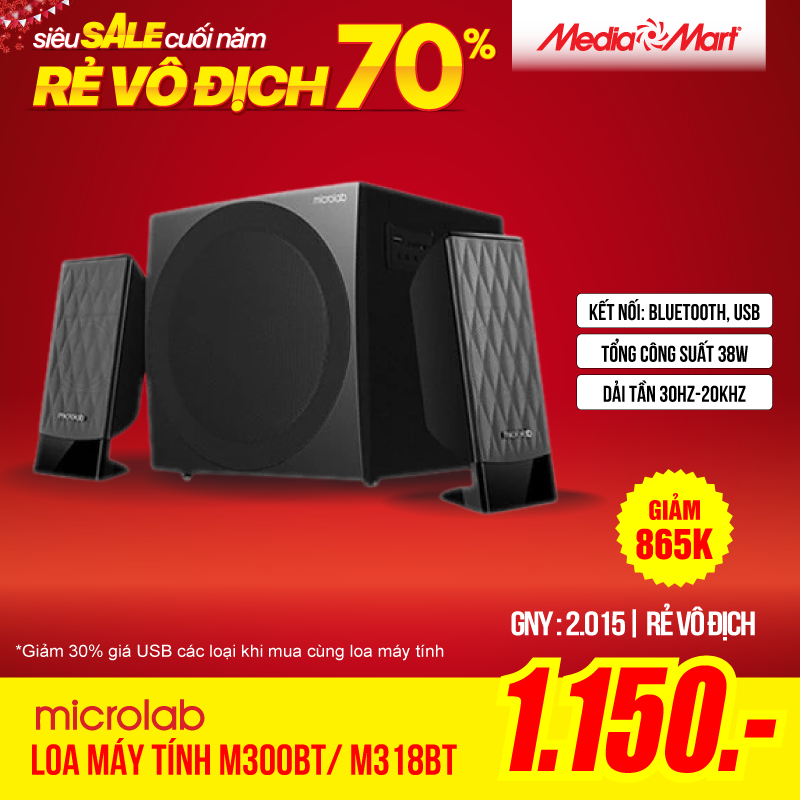 Loa máy tính Microlab M300BT/ M318BT