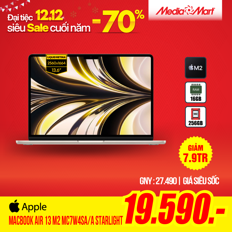MacBook Air 13 M2 MC7W4SA/A Starlight