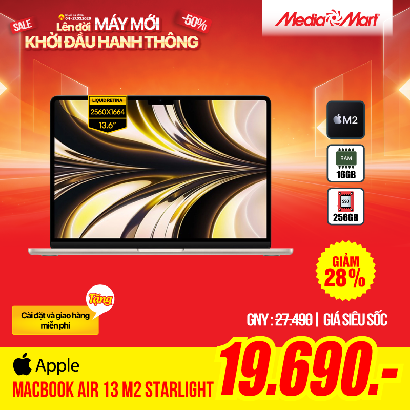 MacBook Air 13 M2 MC7W4SA/A Starlight