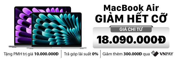 Macbook Air Giảm hết cỡ (-50%) + Trả góp 0% Giá chỉ từ 18.090.000đ
