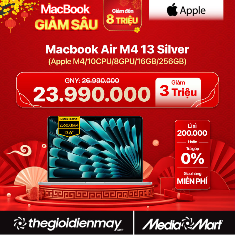 Macbook Air M4 13 MW0W3SA/A Silver